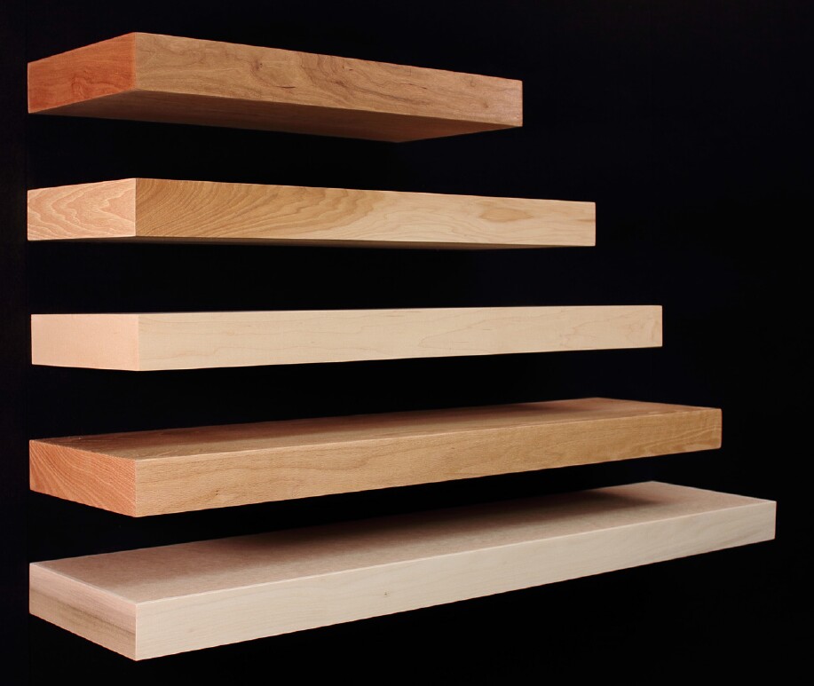 Unfinished custom wood floating shelf
